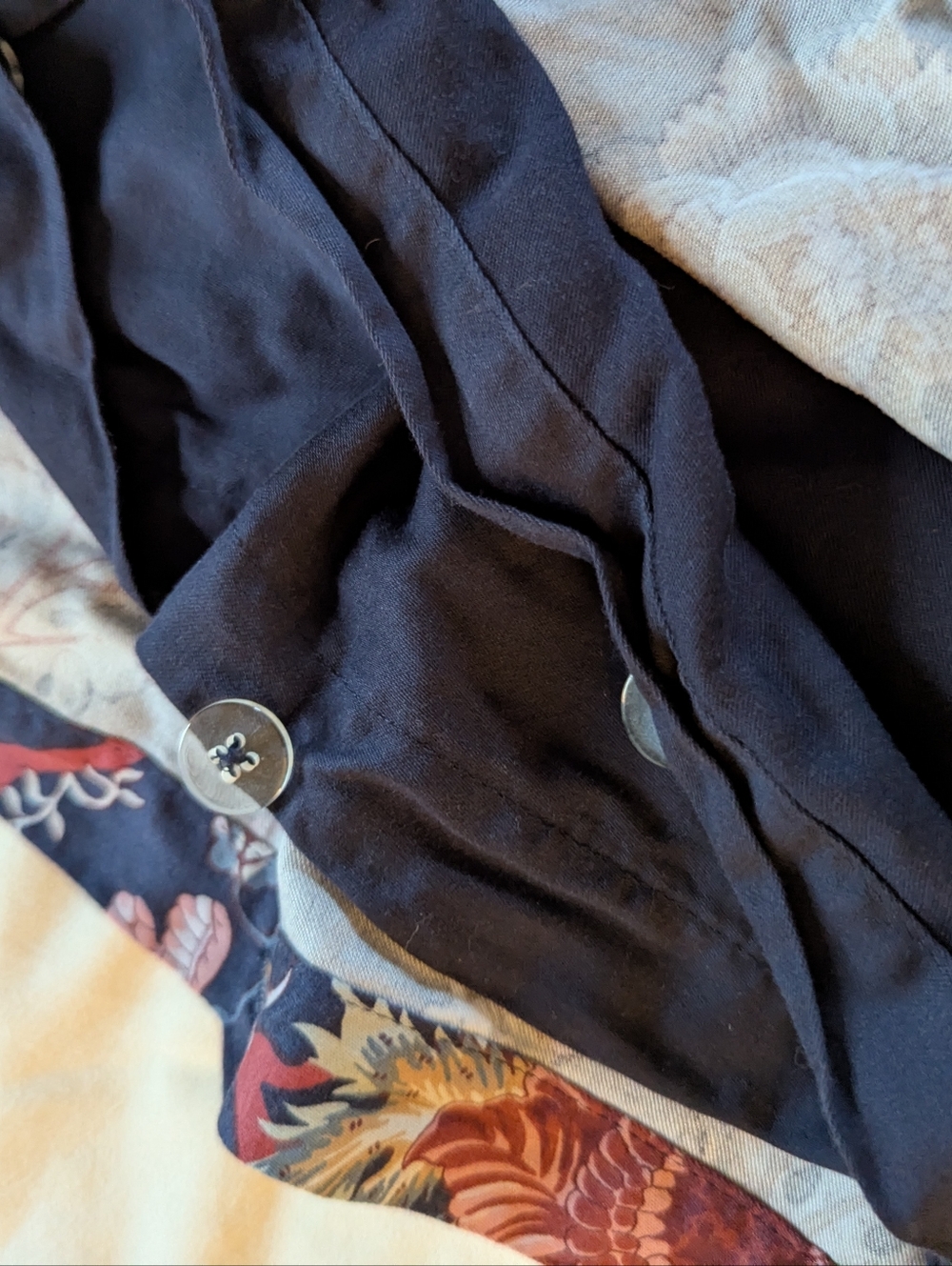 Ikea Nasselocka king size duvet set ( duvet & 2 Shams) navy blue with florals - Picture 7 of 9